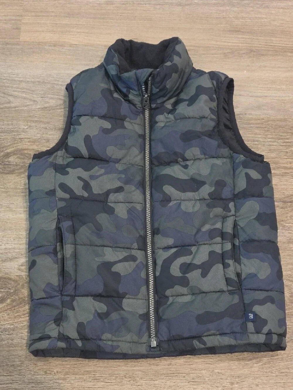 Gap Kids ColdControl Camo Puffer Vest Water Resistant Insulated Boys Small